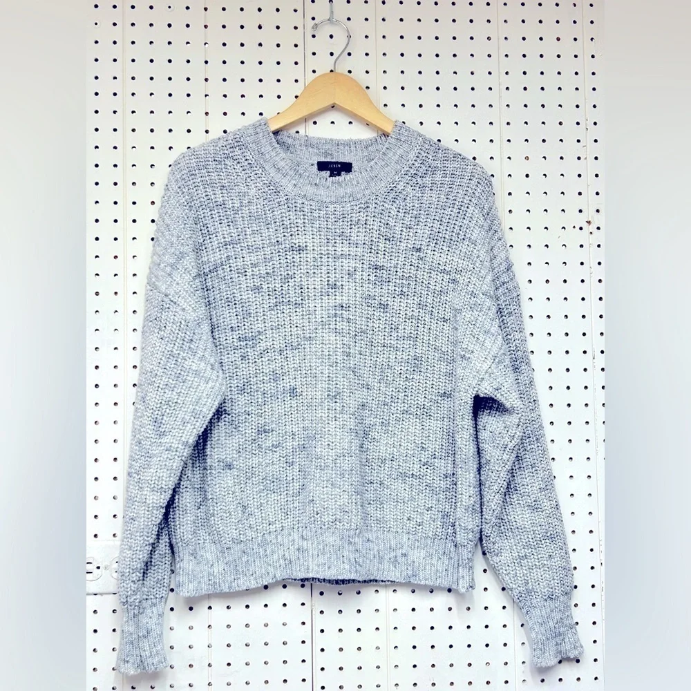 J.crew Marled cotton-blend crewneck sweater